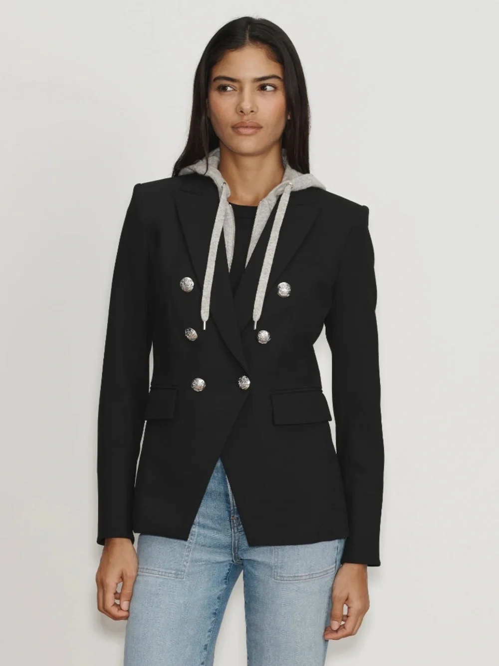 Veronica Beard Miller Blazer Black Silver Buttons size 2 - Picture 1 of 6